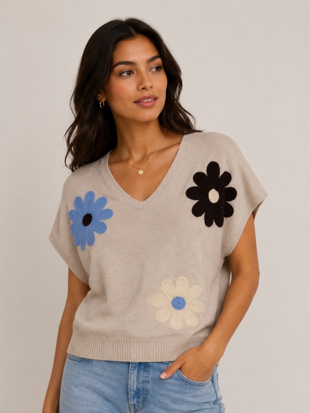 Avanti Women's Beige Floral Top